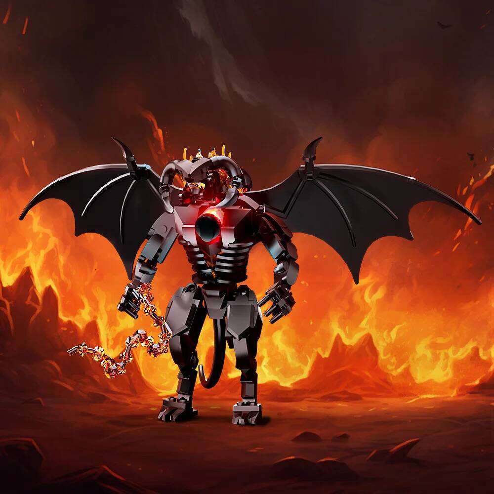 MOC Rings Movie Figure Balrog Model Building Blocks Moria Demon Lord Battle Activity Monster Doll Brick DIY Toy Adult Gift Y260127