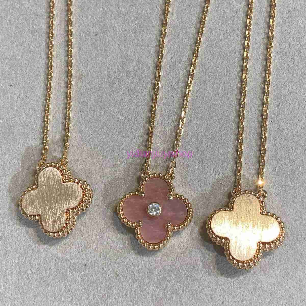 jewelery vanly cleef necklace Limited Edition Four-Leaf Clover Necklace with Rose Gold and White Two-Tone Laser Chain