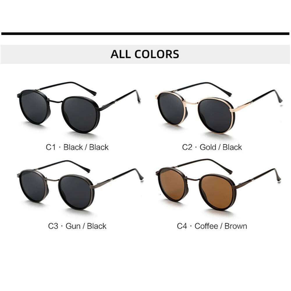 KLASSNUM Vintage Round Polarized Sunglasses Men Metal Frame Fashion Luxury Brand Sun Glasses Driving Eyepiece Z260127