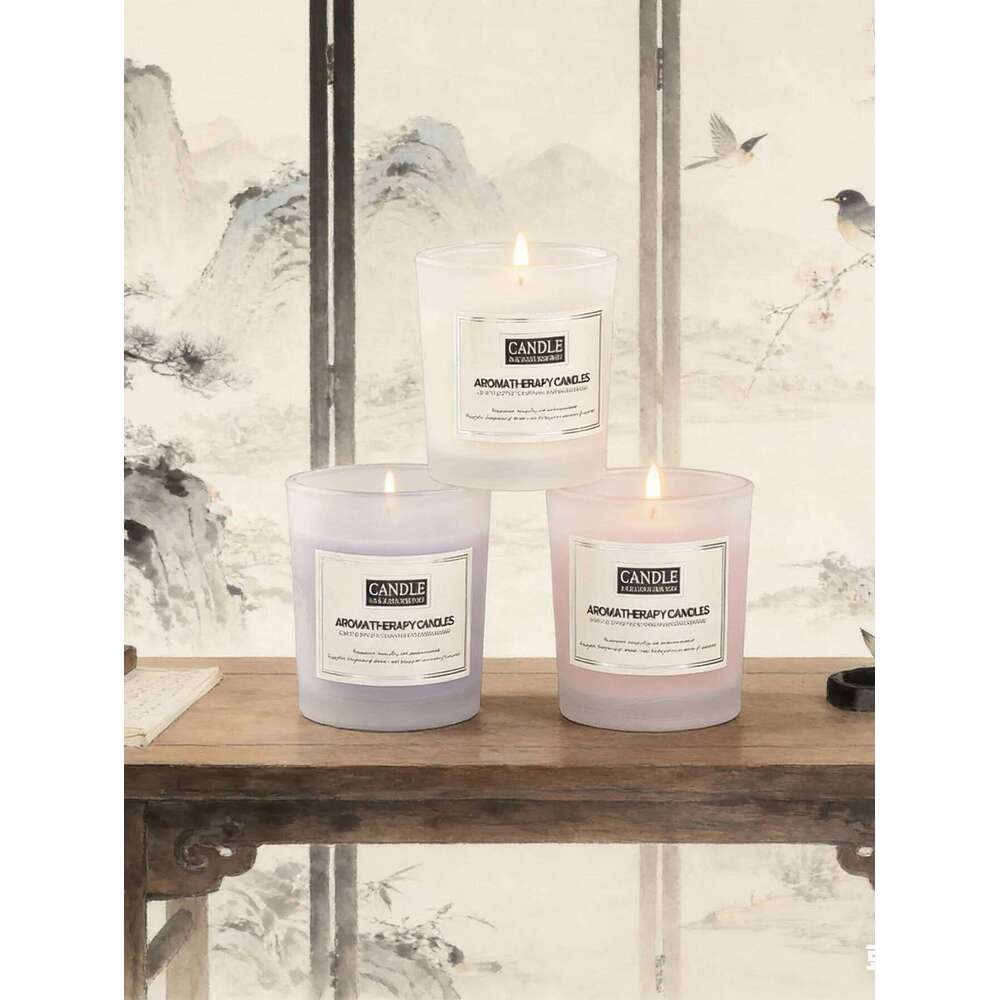 Frosted glass scented candle smokeless soy wax indoor fragrance companion gift for bedroom Y260127