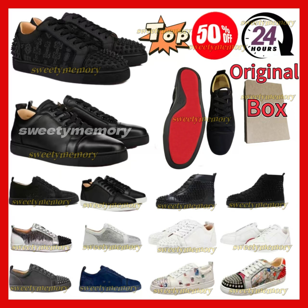 Dress Shoes Red bottom shoes designer shoes Glitter Grey Rivets Leather Suede Men Women Fashion Spikes classic Office Top Quality Trainers size 36-46