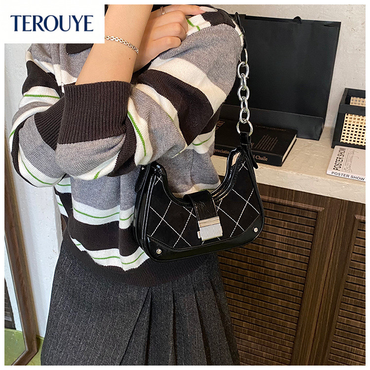 TEROUYE bag bag Autumn/Winter New French Underarm Bag Fashion Personality Trend Crescent Bag Women's Shoulder Bag