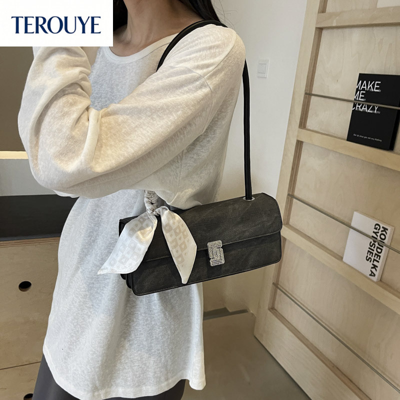 TEROUYE bag autumn and winter new French fashion niche design armpit bag trend light luxury elegant style bag handbag rectangular bag