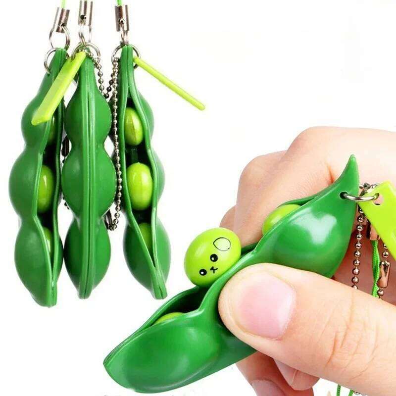 Hot Selling New Edamame Pea Key Chain To and Relieve Boredom Versatile Temperament Stress Reliever Toys Surprise S260126