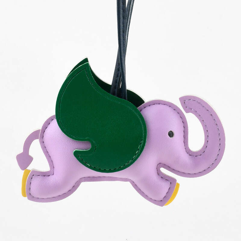 Cartoon Leather Dumbo Bag Stuffed Elephant PU Animal Car Keychain Basket Pendant S260126