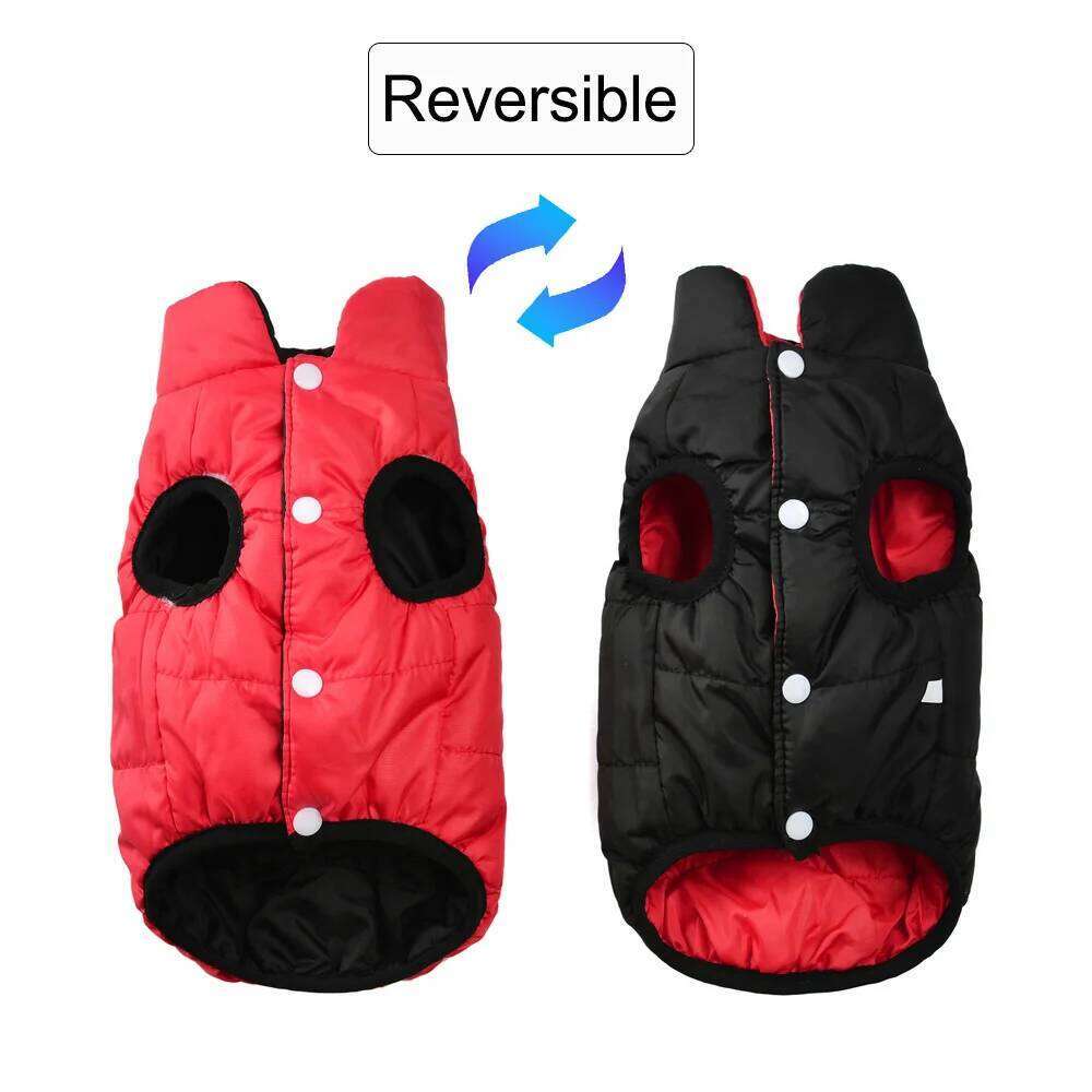 Dog Clothes For Small Large Dogs Cute Reversible Pet Jacket Autumn Warm Fleece Winter Windproof Chihuahua Golden Retriever Coat XJ260127