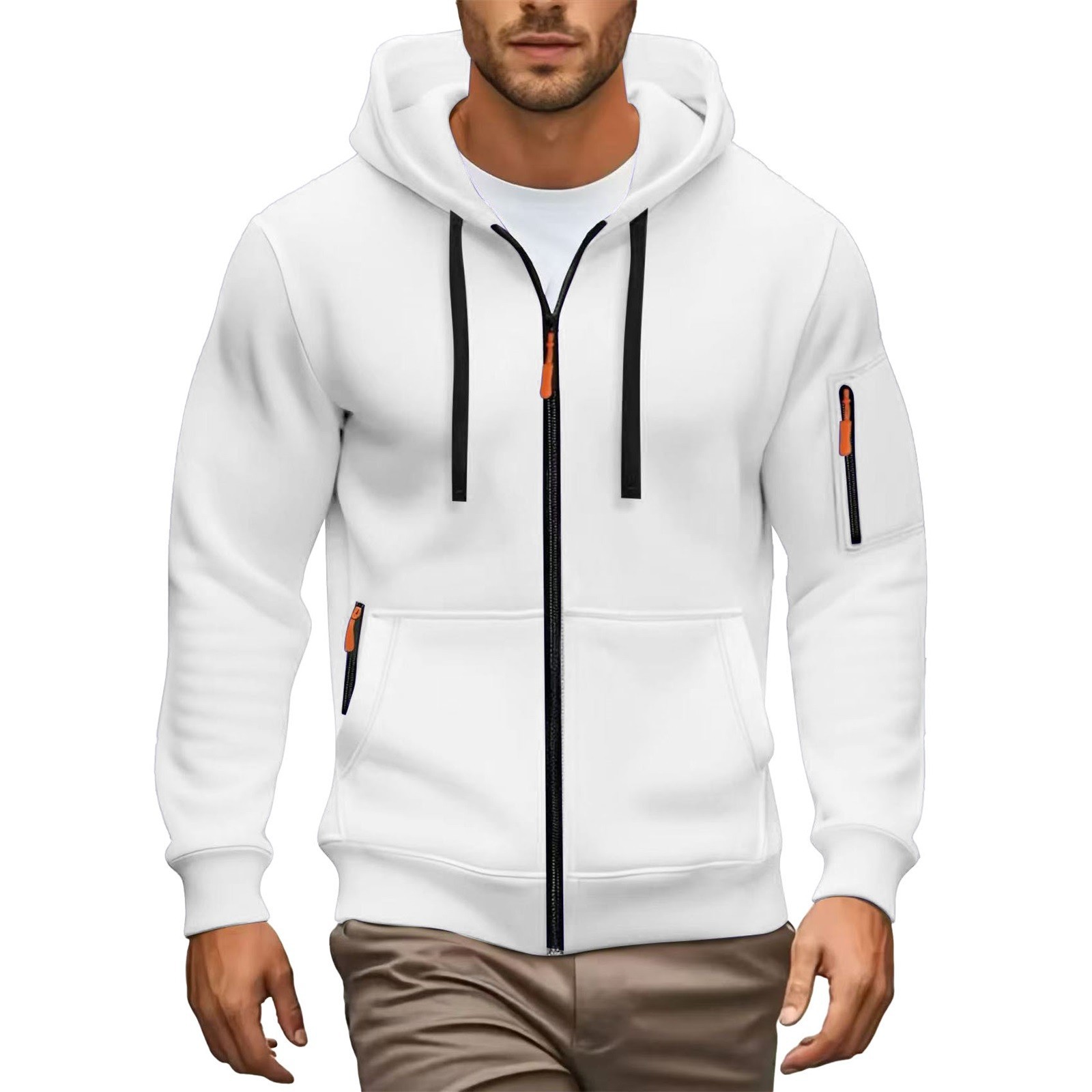 Free Shipping 2026 new men's hoodie hooded zipper cardigan men's sports and leisure coat