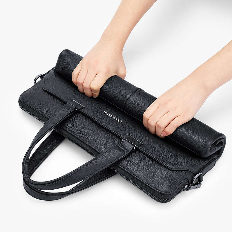 Luxury Shoulder Bags Genuine Leather Business Large Capacity Men S Briefcase Cowhide Casual Polo Laptop Bag SENYY