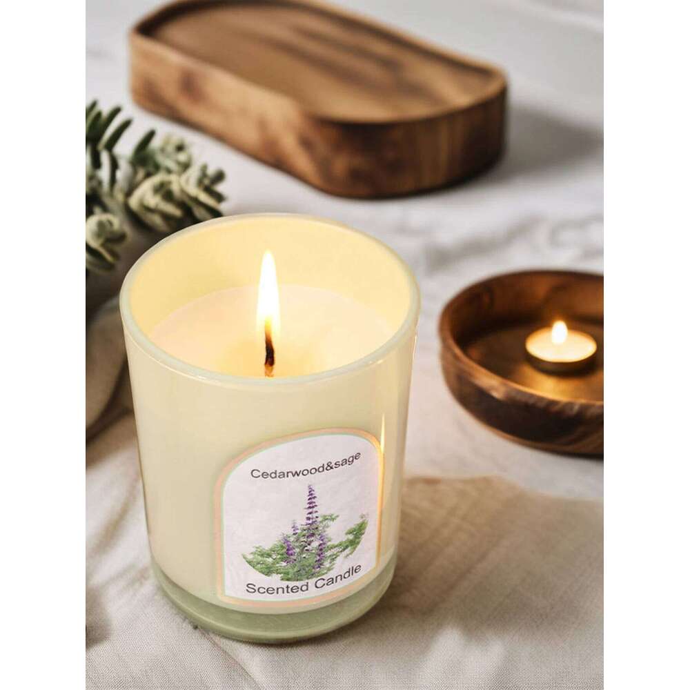 1pc exquisite wooden lid glass jar aromatherapy table decoration holder candle romantic Y260127