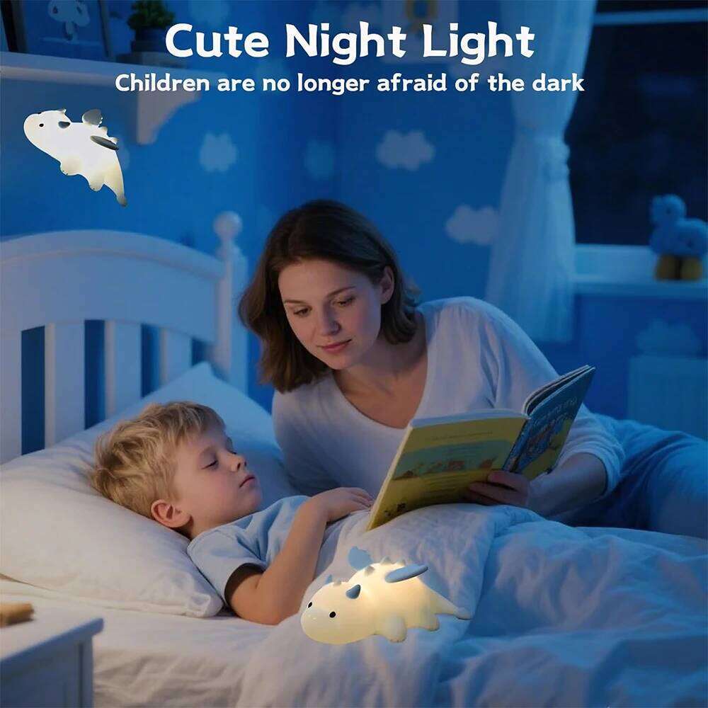 Cute Baby Dragon Night For Kids Room Silicone Color Changing 3 Level Dimmable Nursery Sleeping Light Kawaii Bedside Lamp Z260127