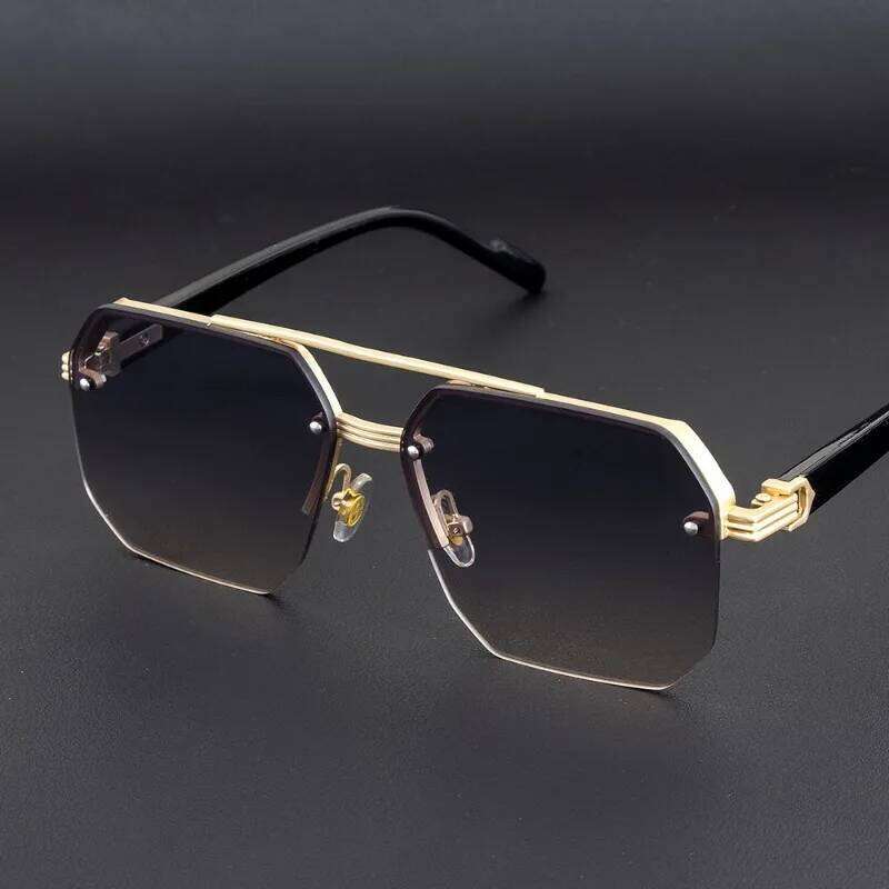 New Retro Double Bridges Square Eyewear Metal Men Sunglasses Fashion Gradient Shades UV400 Women Sun Glasses Z260127