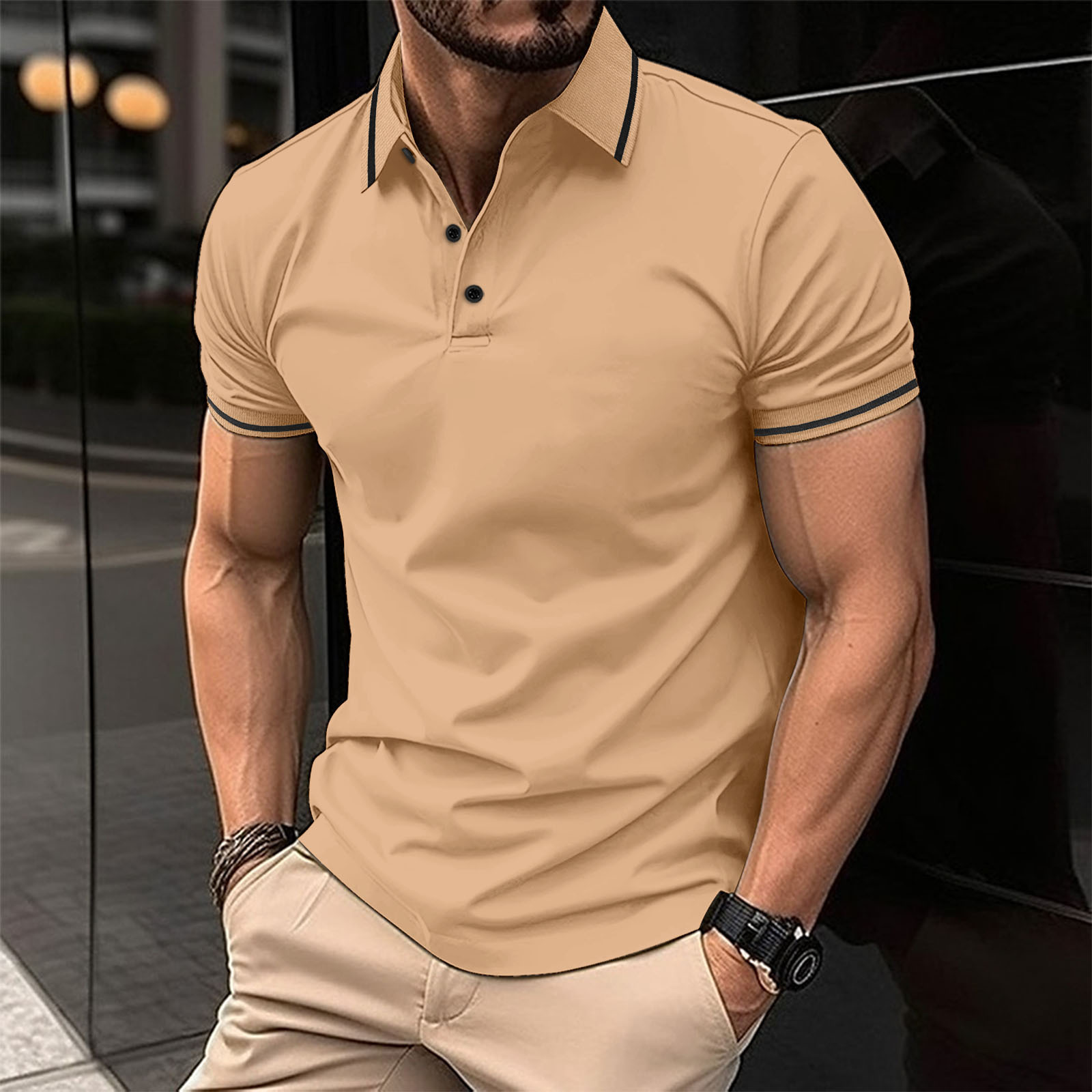 2026 Summer New Men's Button Polo Shirt Sports and Leisure Collar Fashion Short Sleeve Multiple Colors Free Shipping Hot Sale