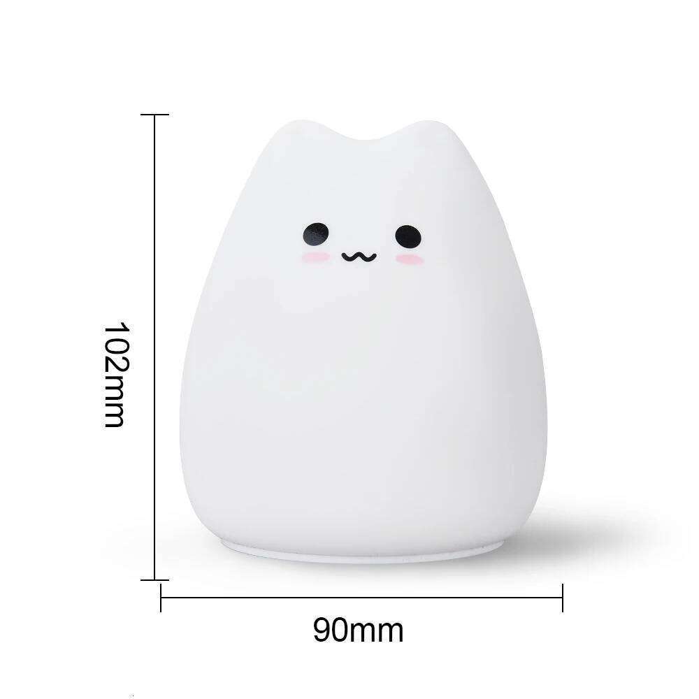 LED Night Light For Children Baby Kids soft Silicone Touch Sensor 7 Colors cartoon Cat sleeping lamp home bedroom decoration Z260127