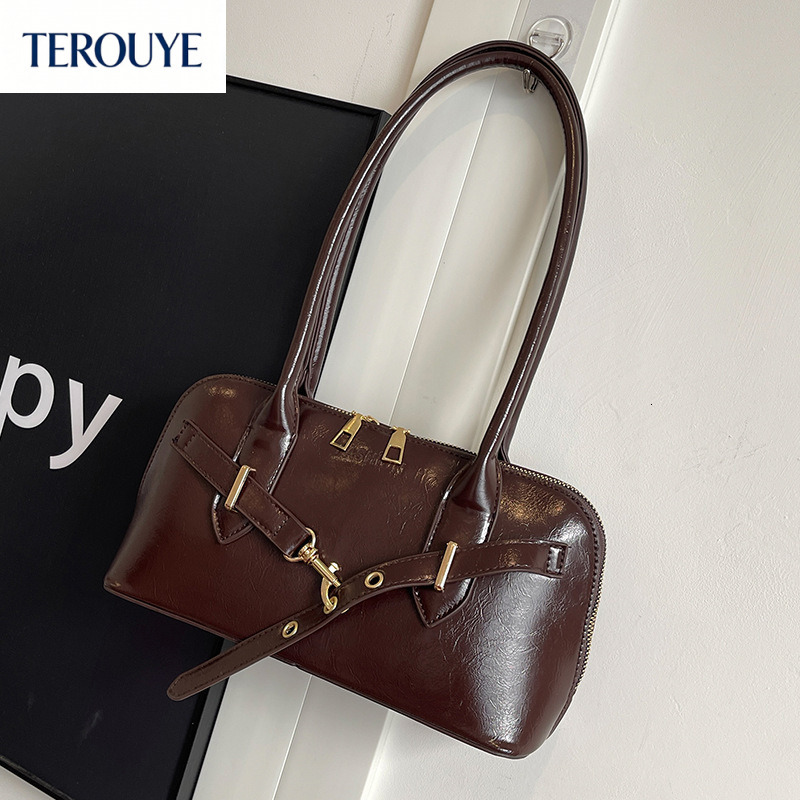 TEROUYE autumn and winter new Korean bag style light luxury elegant style niche design fashionable shell bag retro women's shoulder bag