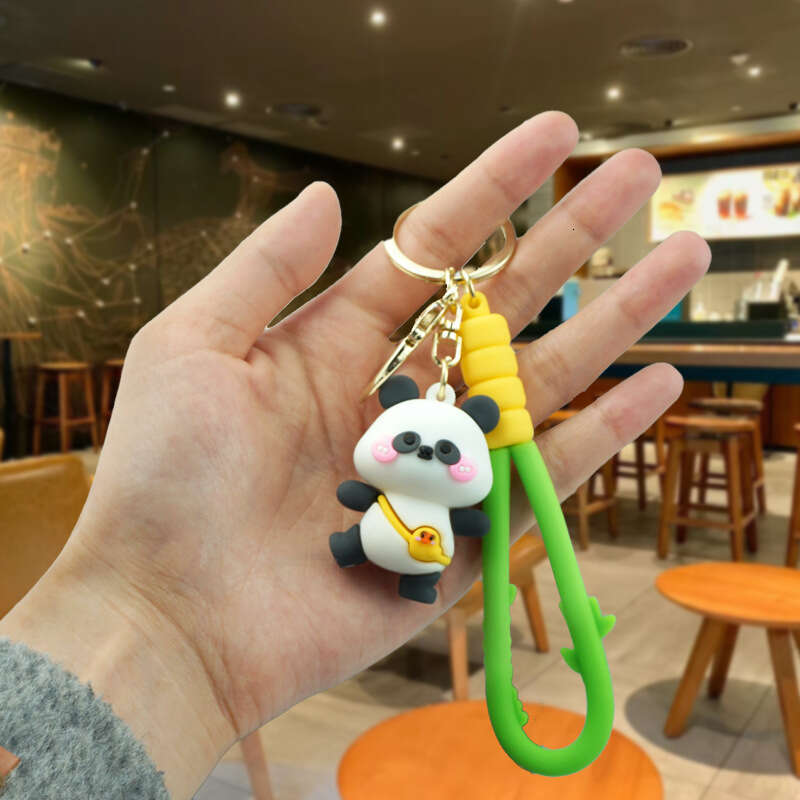 Cute Creative Kung Fu Panda Travel 3D Soft Rubber Doll Car Bag Keychain Pendant Gift S260126 c54