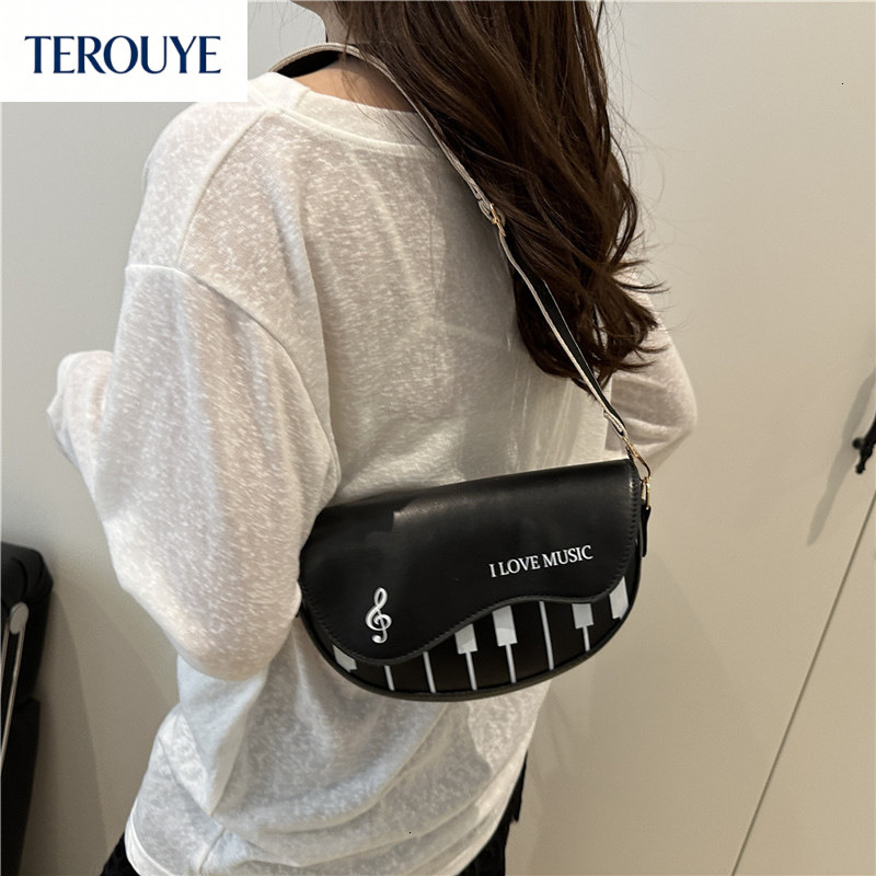 TEROUYE bag Autumn/Winter New Korean Personalized Piano Note Bag Fashion Trend Style Elegant and Simple Women's Shoulder Bag