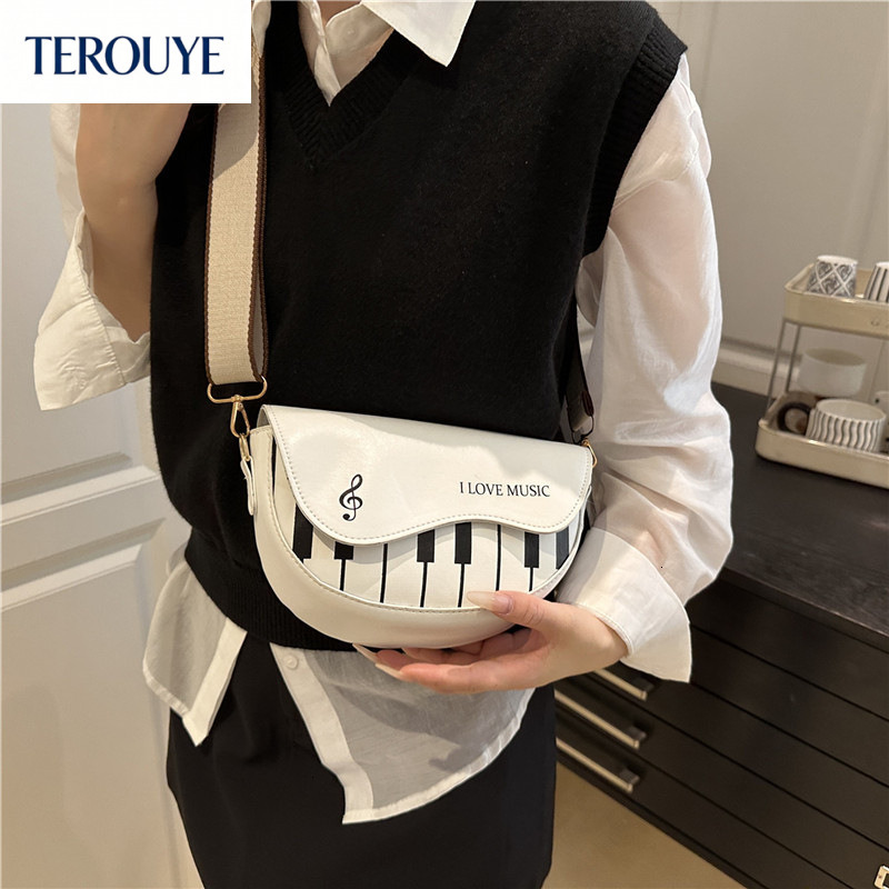 TEROUYE bag Autumn/Winter New Korean Personalized Piano Note Bag Fashion Trend Style Elegant and Simple Women's Shoulder Bag