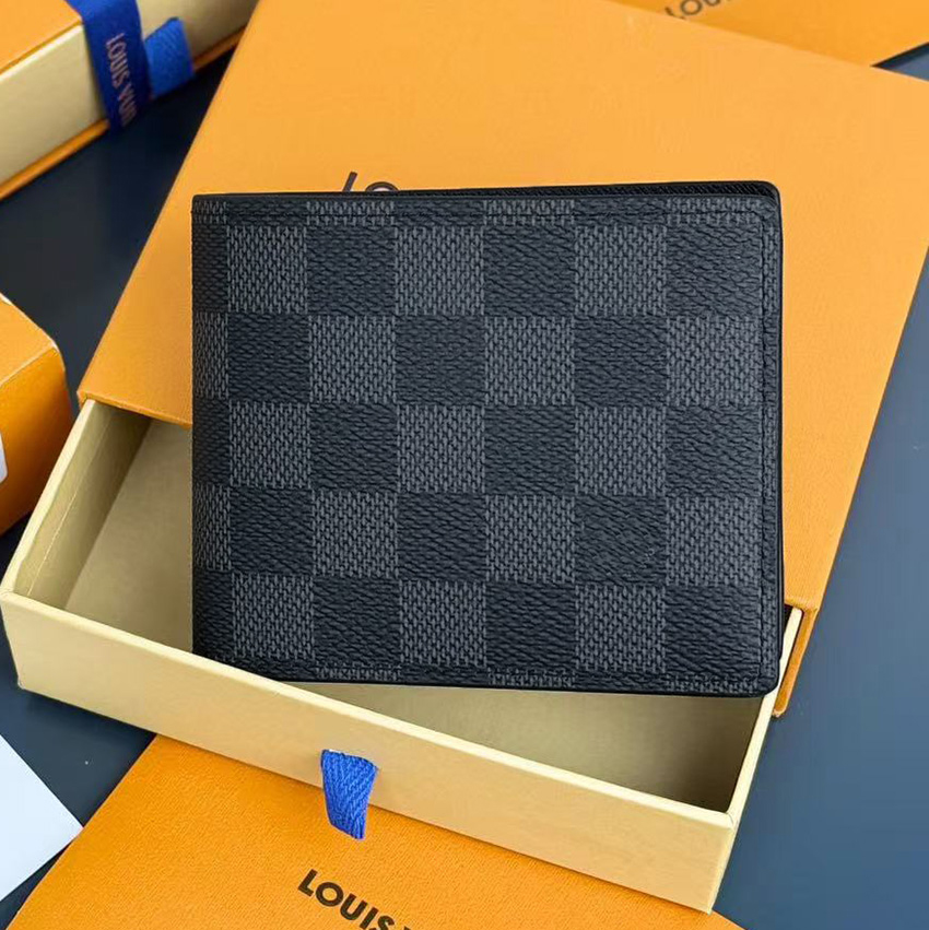 High quality New Designers Luxury Genuine Leather Wallets cardholder France Paris plaid style luxurys mens wallet designers women wallet Purse Crossbody Bag 10A