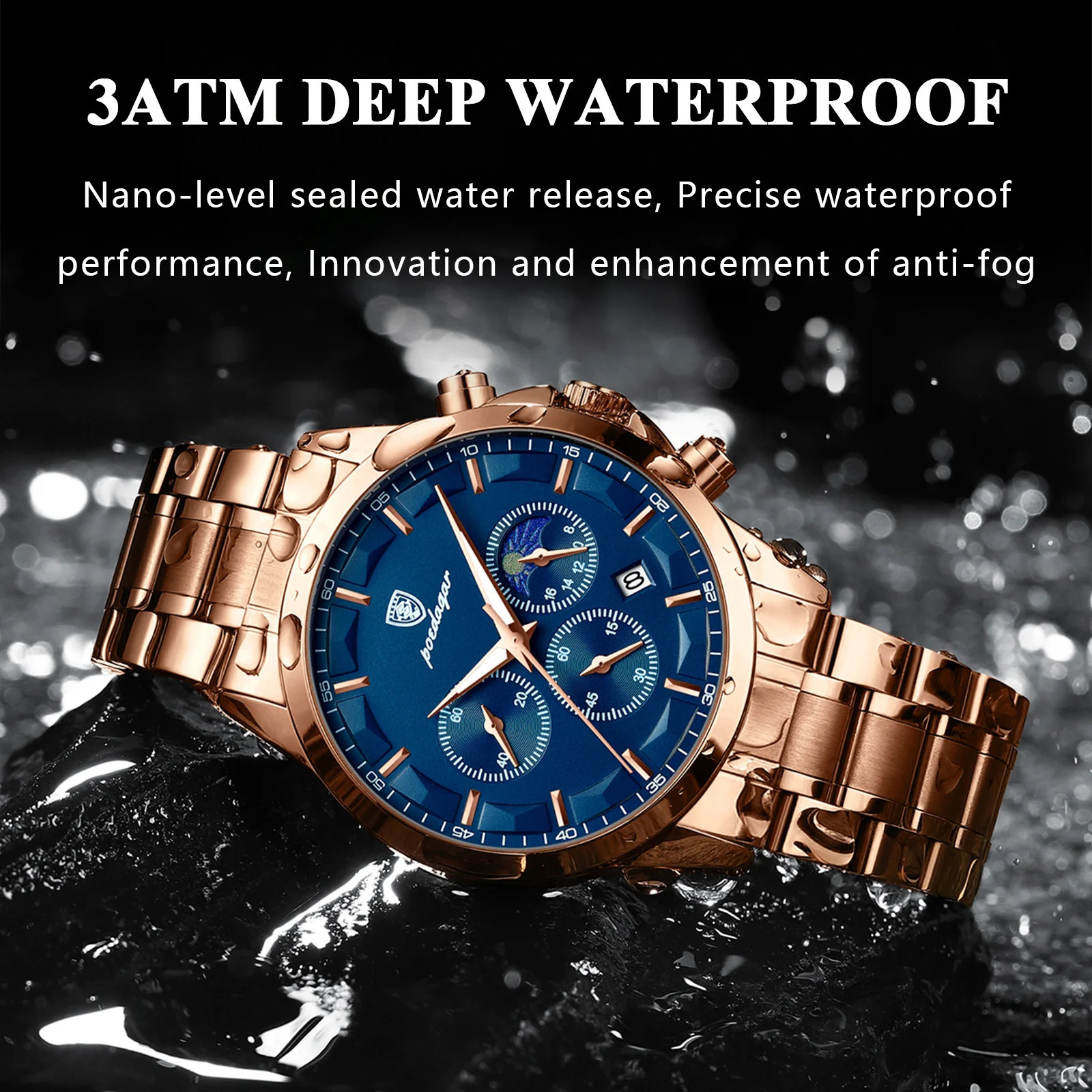 POEDAGAR Man Wristwatch Military Waterproof Luminous Chronograph Men Watch Stainless Steel Mens Quartz Watchesbox Reloj 260120