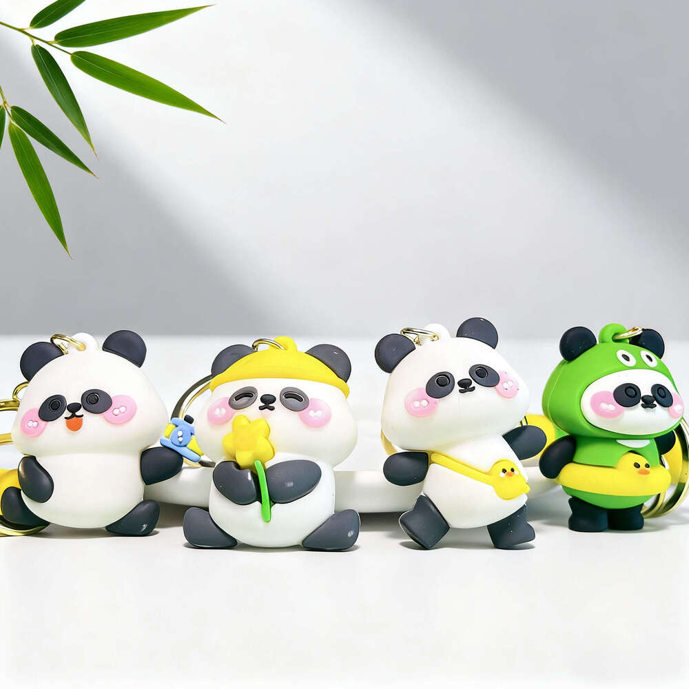 National Trend Premium Panda Plush Keychain PVC Soft Rubber Pendant Cartoon Creative Accessories Wholesale S260126