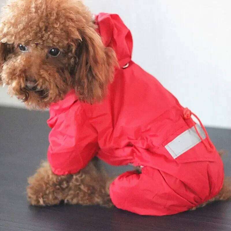 1PC Waterproof Raincoat Jumpsuit Reflective Rain Coat Sunscreen Outdoor Clothes Jacket for Small Dog Pet Supplies XJ260127