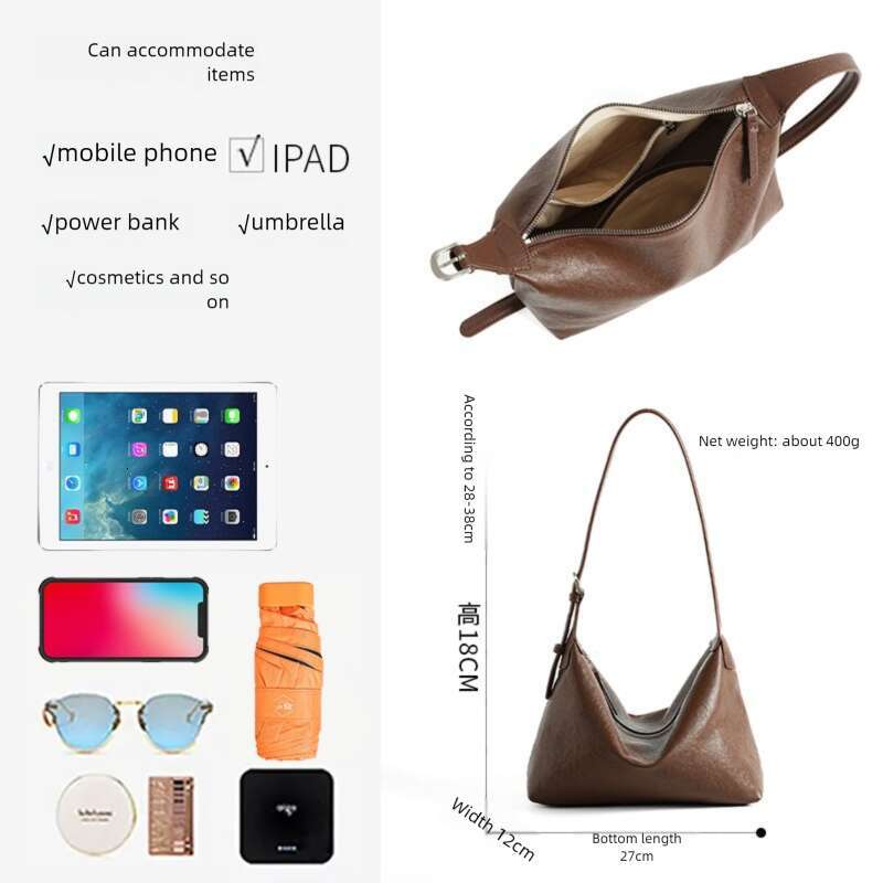 Luxury Shoulder Bags Top Layer Vegetable Tanned Casual Underarm Commuter Large Capacity Classic Genuine Leather Crossbody Bag SENYY