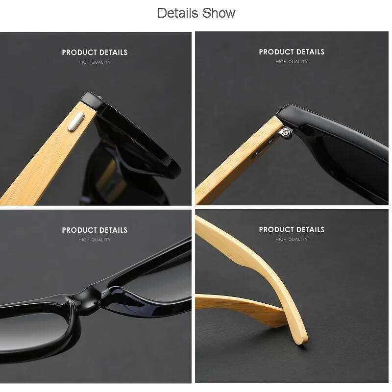 2025 Brand Bamboo Leg Polarized Sunglasses men Classic Square goggle Fashion Retro Female sun glasses Oculos De Sol UV400 Z260127