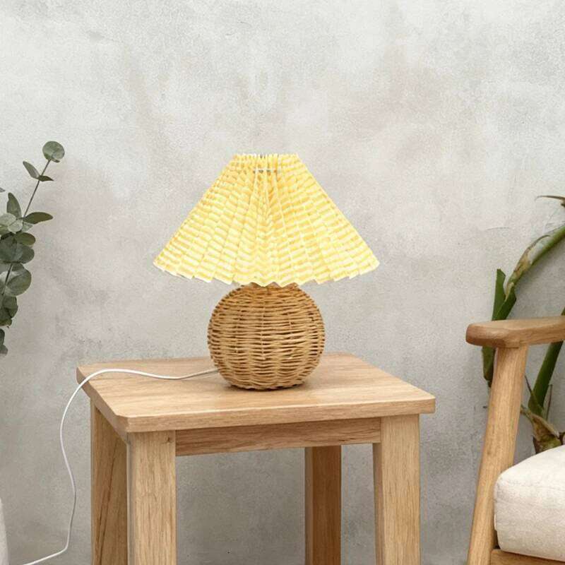 Hand-folded bamboo lampshade, spherical structure, warm lamp Japanese homestays, soft furnishings for bedside lamps Z260127