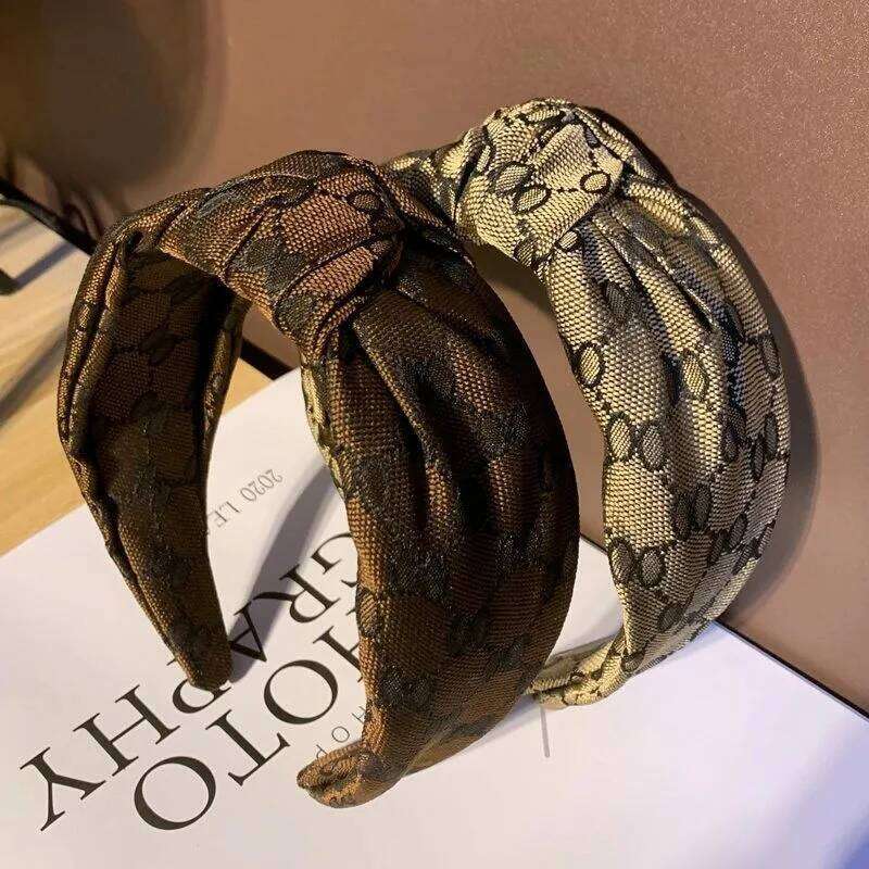 Wide Knotted Headband Women Retro Print Hairband For Washing Face Skincare & Daily Wear - Autumn Winter Fashion Accessory
