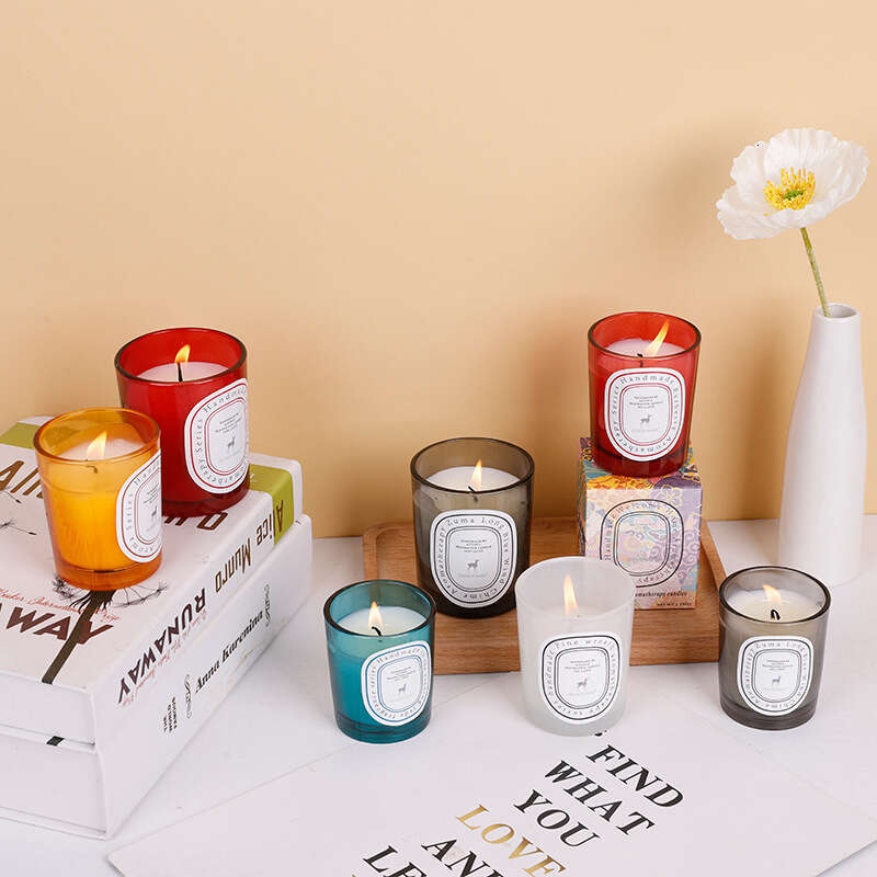 INS Amazon Romantic Gift Glass Cup 65g Soy Wax Aromatherapy Candle Plant Handmade Y260127