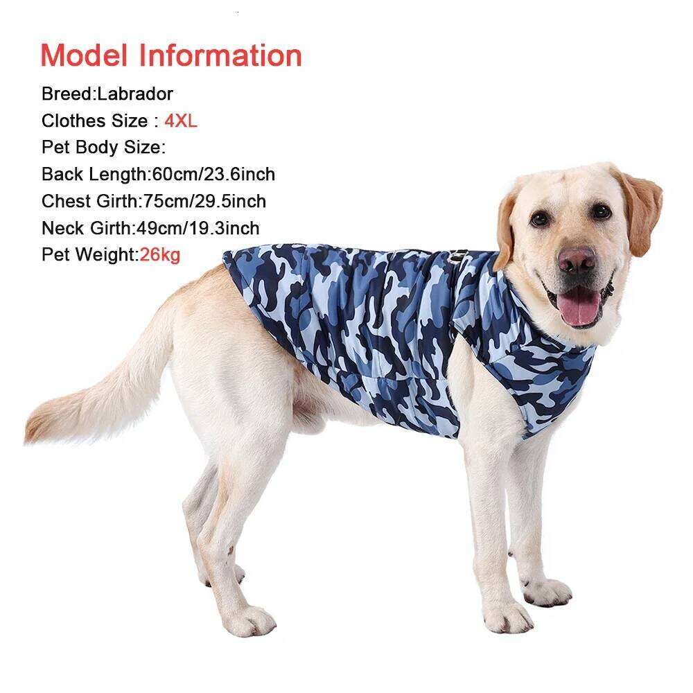 Winter Pet Clothes Warm Windproof Big Dog Jacket Coat for Medium Large Dogs Costume Camouflage Print Golden Retriever Outfits XJ260127