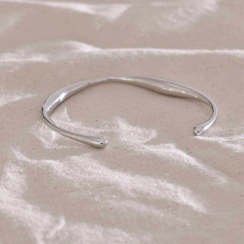 NiNice Minimalist 316L Stainless Steel Smooth Metal Round Cuff Bracelet Bangle Waterproof Distinctive Charm Jewelry New XJ260127