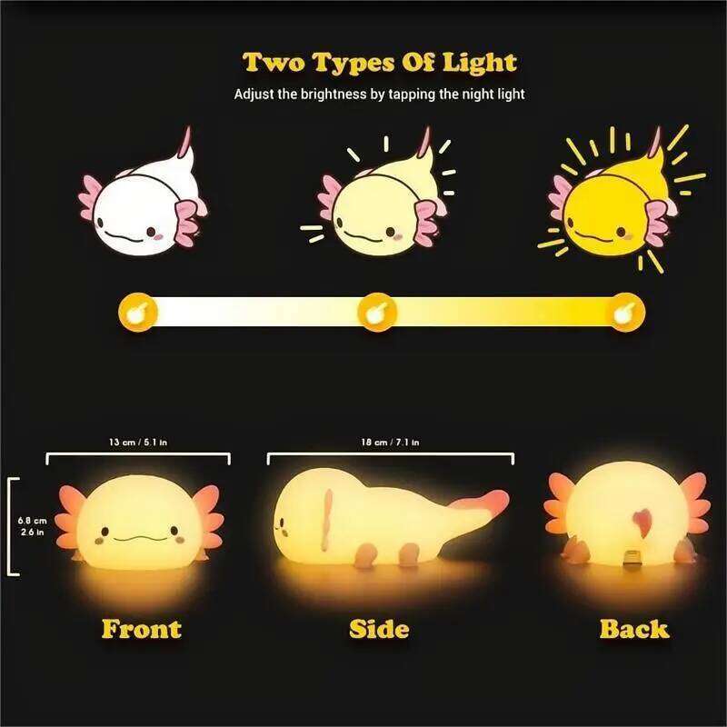 FreeShipCute Axolotl LED Night Light,Dinosaur lamp,Squishy USB & Mobile Touch Lights,Night Bedroom Lamp Z260127