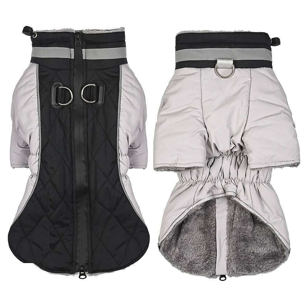 Winter Jackets Waterproof Reflective Warm Pet Coat Small Large Dogs Stretchy Belly Dog Outfit with D-Ring for Leash XJ260127