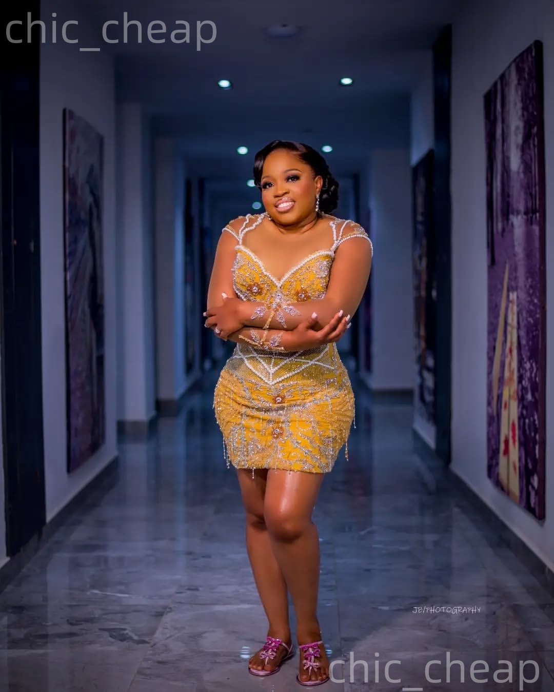 Chic Yellow Sheath 2026 Cocktail Dress Pearls Crystals Beaded Sheer Neck Short Mini Graduation Homecoming Dresses For Special Occasions Sweetheart Gow