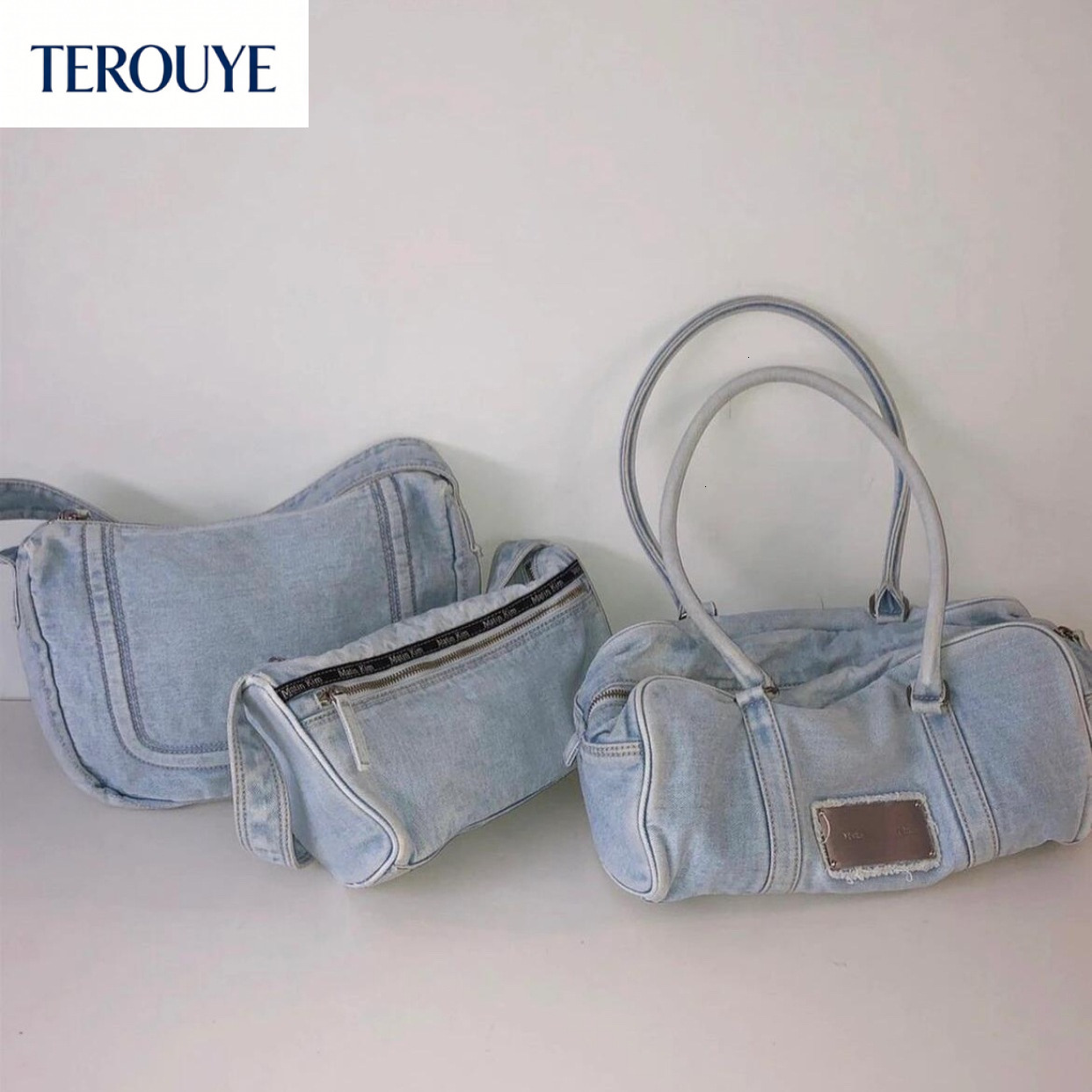 TEROUYE Autumn/Winter New bag Korean Large Capacity Cowboy Bag Fashion Trend Lazy Style Handbag Women's Single Shoulder Bag