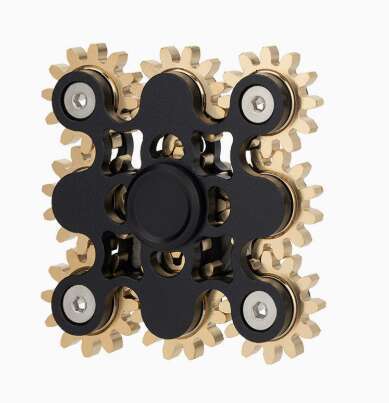 Finger gyroscope with gear linkage featuring nine teeth and made of pure copper metal alloy H260127 - view 3