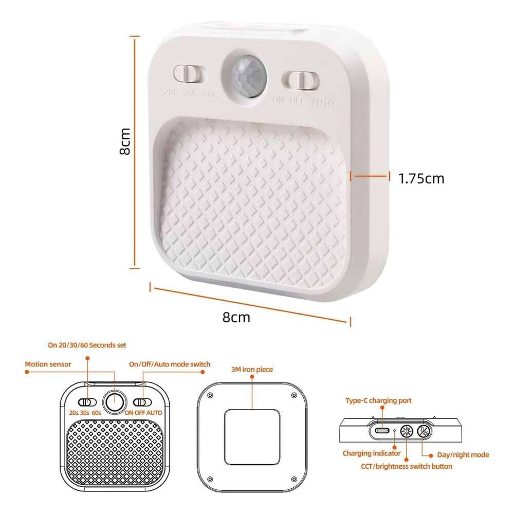 1-4 Pack Motion Sensor LED Rechargeable Stick-on Magnet Night Lamp for Bedroom Stairs Cabinet Hallway Kitchen Light Z260127