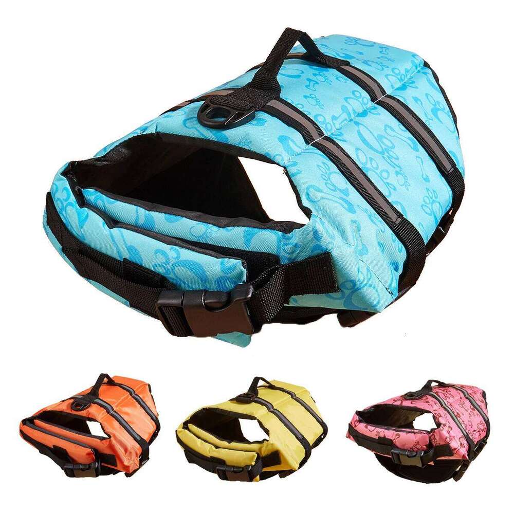 Dog Reflective Adjustable Summer Large Dogs Swimwear Safety Vest Surfing Sailboat Enhanced Buoyancy Pet Life Jacket XJ260127