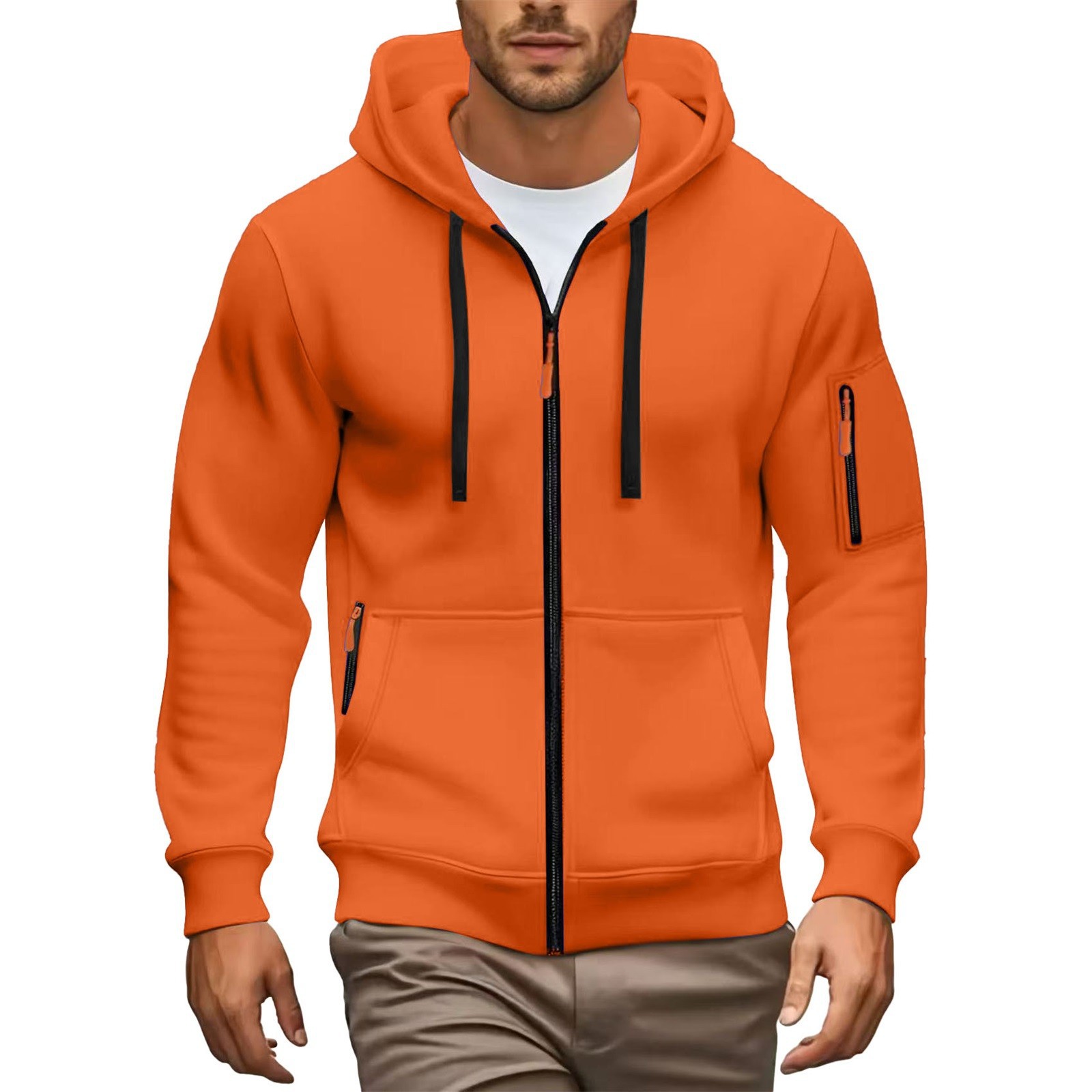 Free Shipping 2026 new men's hoodie hooded zipper cardigan men's sports and leisure coat