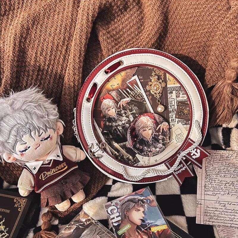 Y2K Cute Nautical Theme Ita Kawaii Girl Transparent Shoulder DIY Display Backpack Students Round Messenger Crossbody Bag