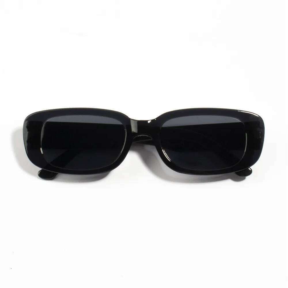 10PCS Vintage Black Square Sunglasses Woman Luxury Brand Small Rectangle Sun Glasses Female Gradient Clear Mirror Oculos De Sol Z260127