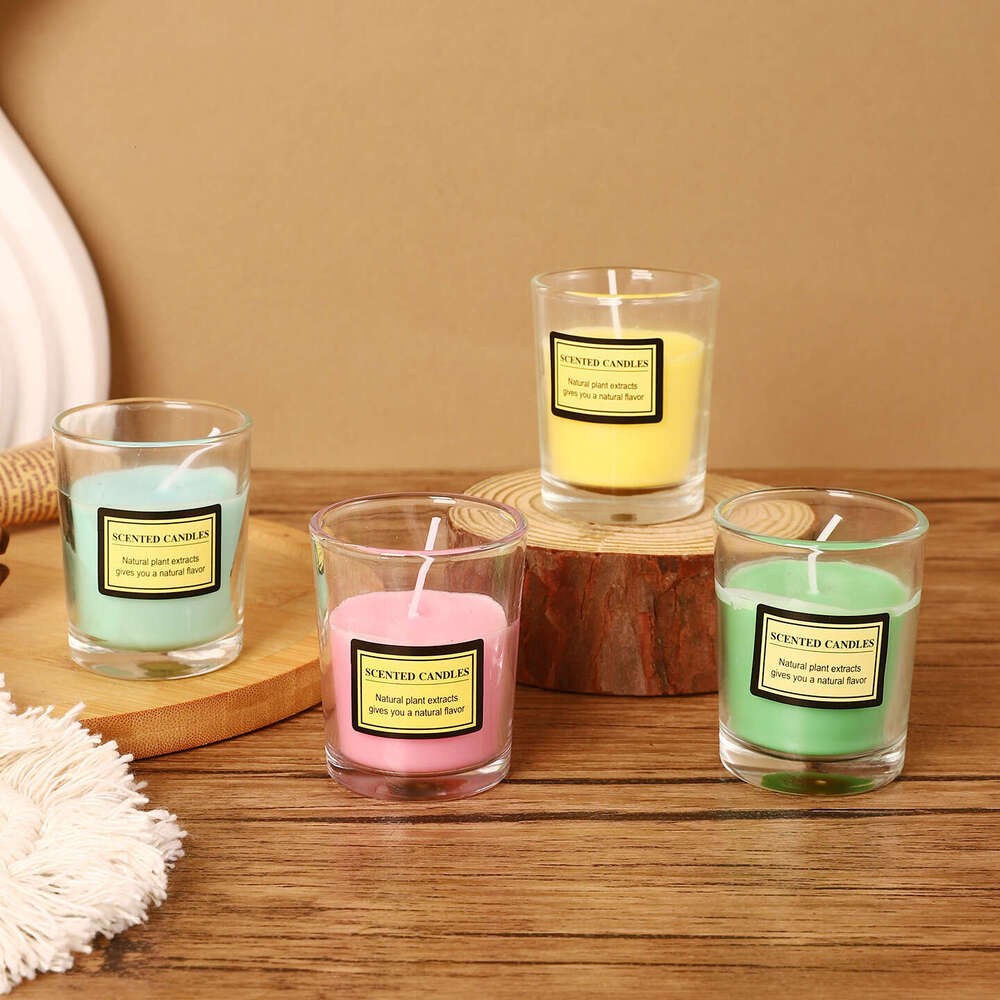 Cross-Border Cup Internet Celebrity Simple Smokeless Indoor Colorful Aromatherapy Candle Restaurant Home Atmosphere Fragrance Y260127