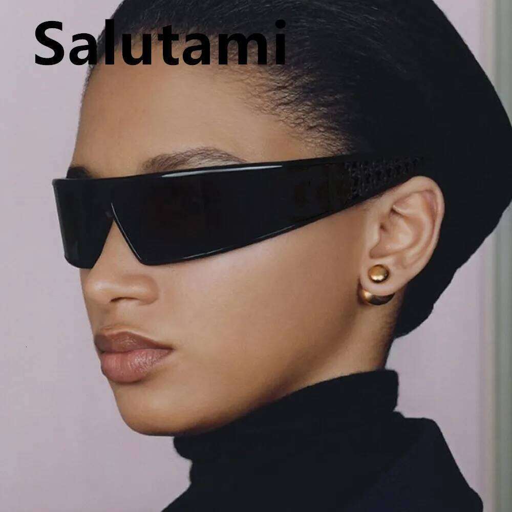 vintage one piece arc rectangle black sunglasses women new fashion brand Y2K sun glasses ladies sexy driving shades men eyewear Z260127