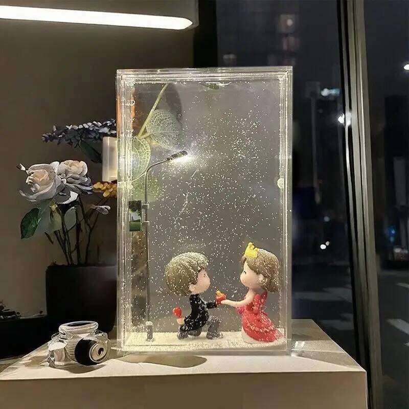 Snowy Flowing Small Night Street Light Snow Simulation Kids Diy Material Package Toy Snowman Doll Christmas Gift Z260127