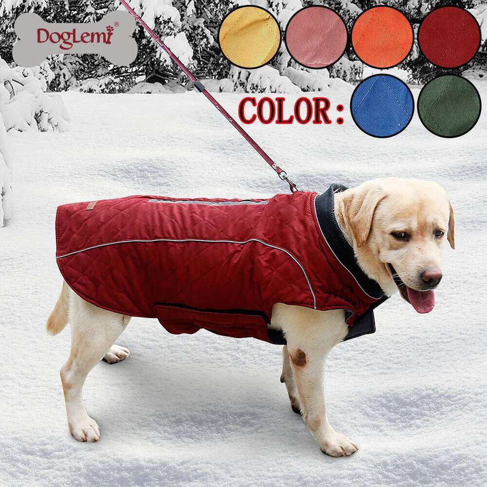 Large Jacket Winter Warm Clothes For Labrador Waterproof Big Dog Coat Chihuahua French Bulldog Outfits Pet Product XJ260127