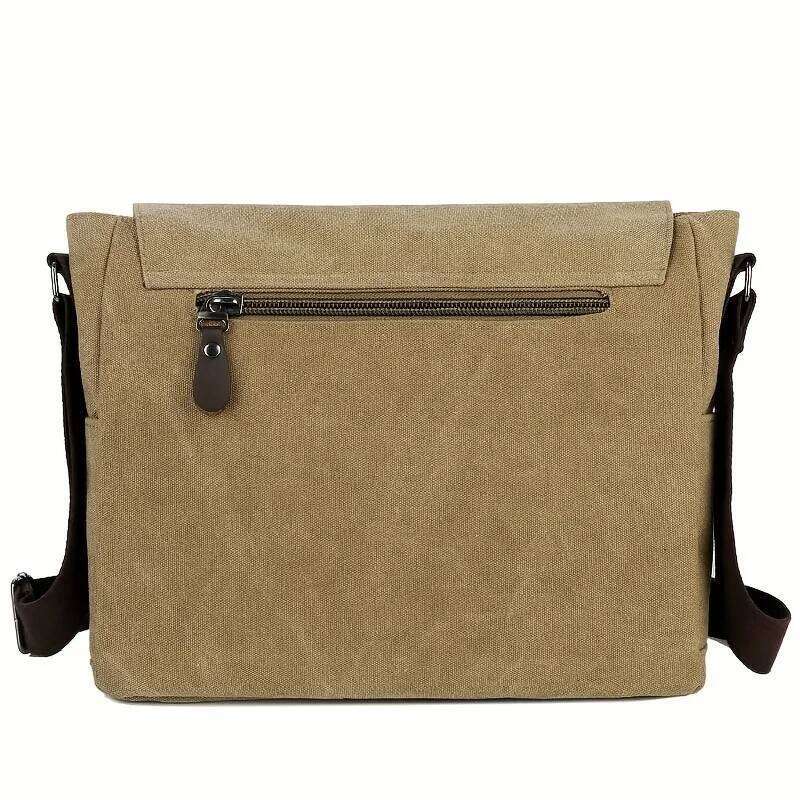 Retro canvas business travel college large capacity shoulder casual sling bag, men's bag