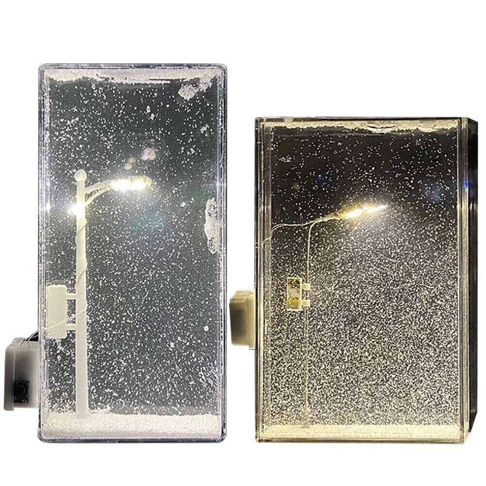 Lamps Christmas Crafts Snowy Night Lamp Decor Street Light Snow Simulation Kids Physics Science Toy Z260127