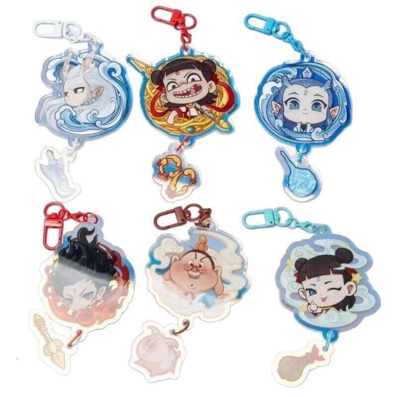 Ne Zha 2 Acrylic Keychain Aobing Movie Animation Figure Accessories New Hot Keyring Backpack Cute Pendant Children Toys Gifts S260126 48d