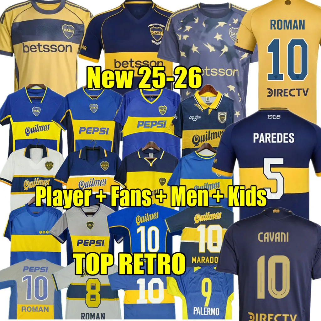 25 26 CAVANI 97 98 Boca Juniors Retro 1981 Soccer Jerseys 100TH Maradona ROMAN Football Shirts classic 00 01 02 03 04 05 06 Camiseta Futbol vintage RIQUELME 95 96 99